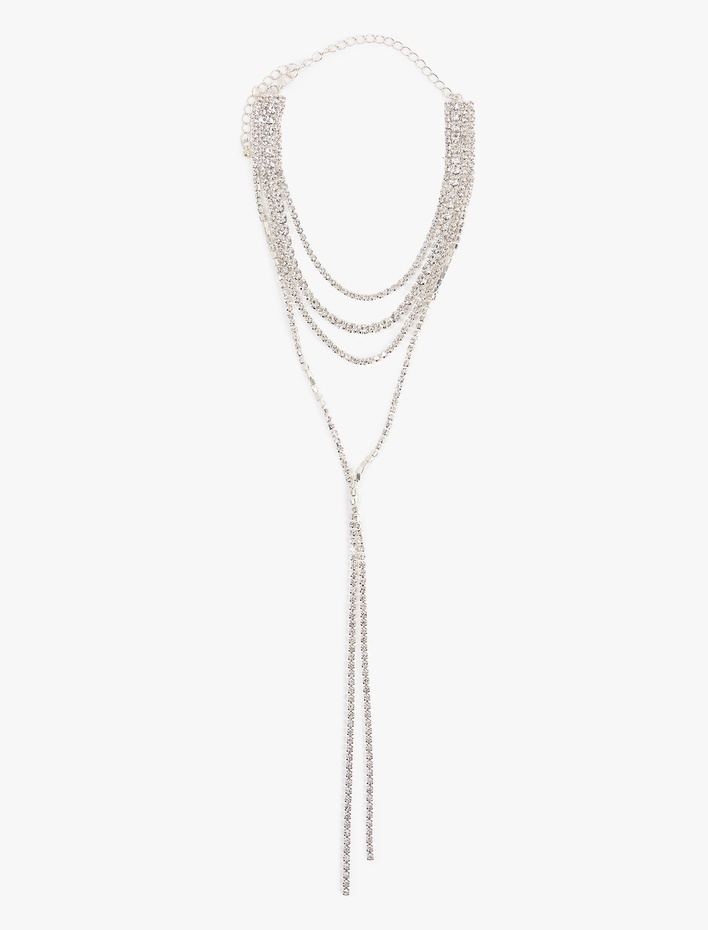 Kadın Uzun Taşlı Zincir Y Kolye - Koton X Sibil Çetinkaya