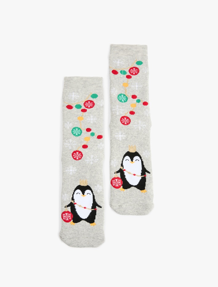 Kadın Yılbaşı Temalı Soket Havlu Çorap