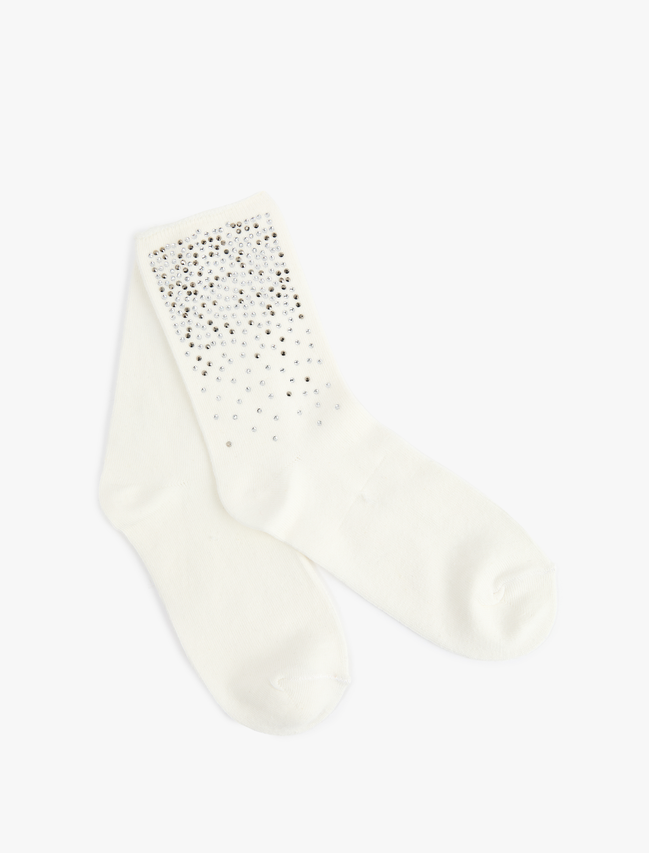  Kadın Pamuklu Taşlı Soket Çorap
