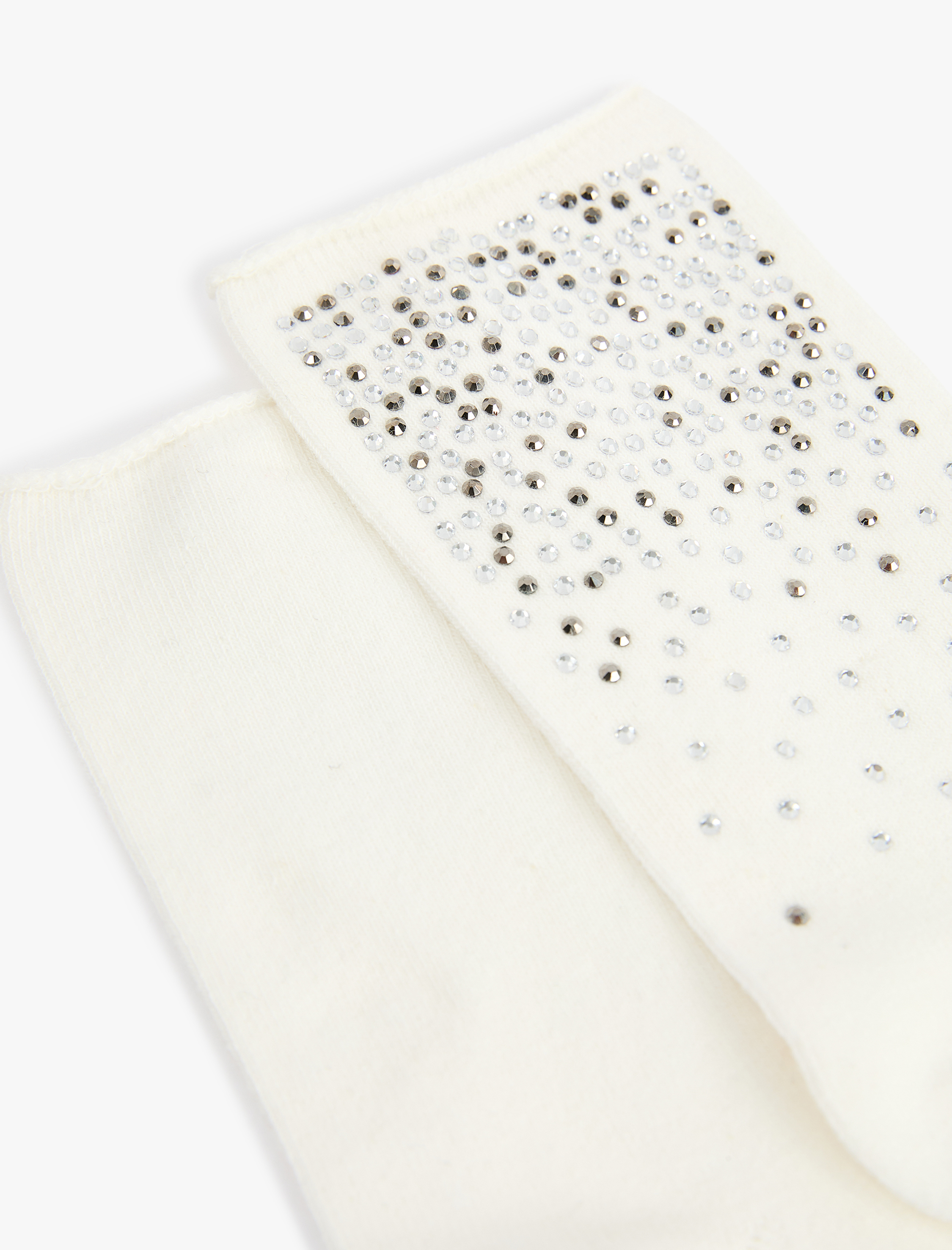  Kadın Pamuklu Taşlı Soket Çorap