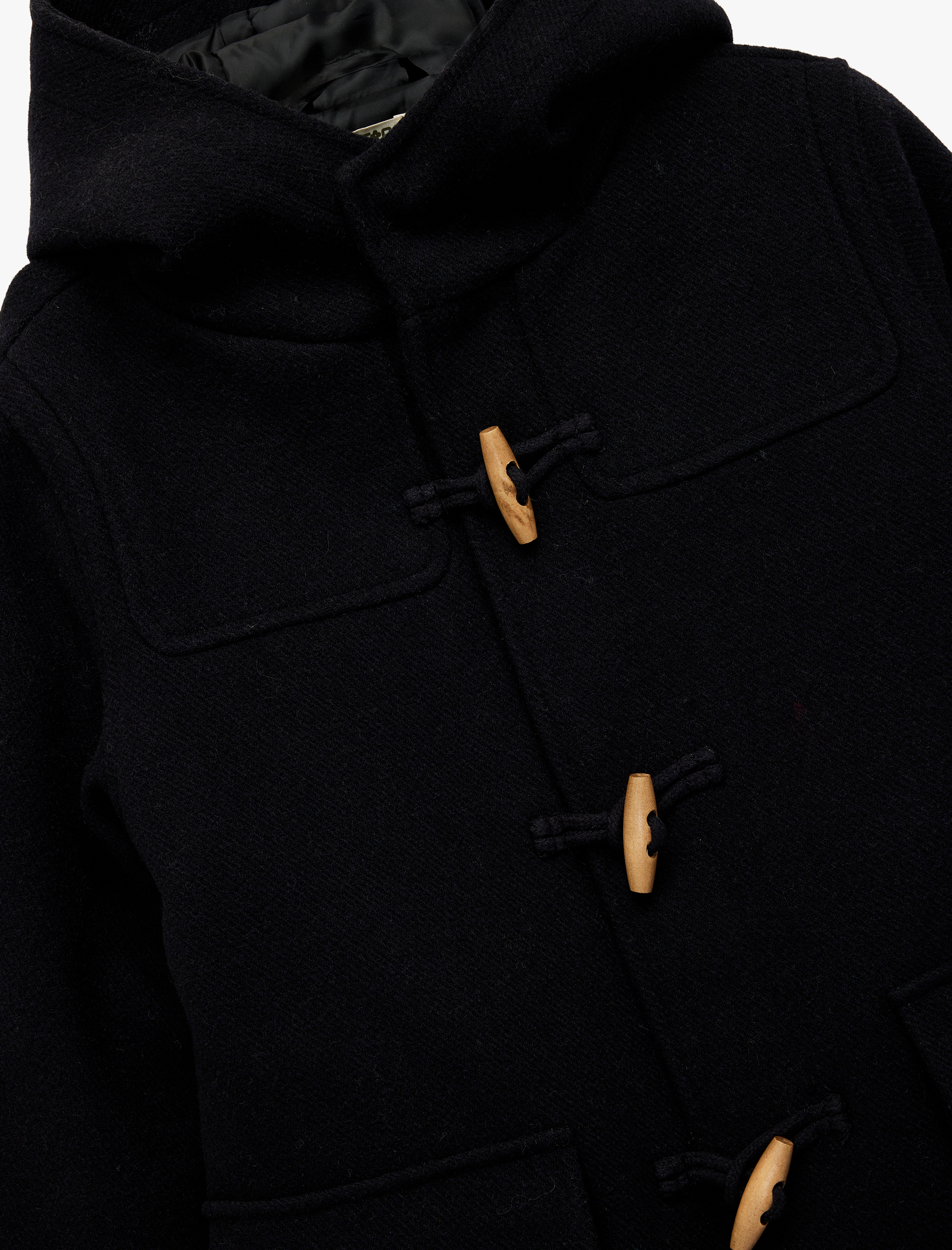  Erkek Çocuk Kapşonlu Düğmeli Uzun Kollu Yün Karışımlı Kaban