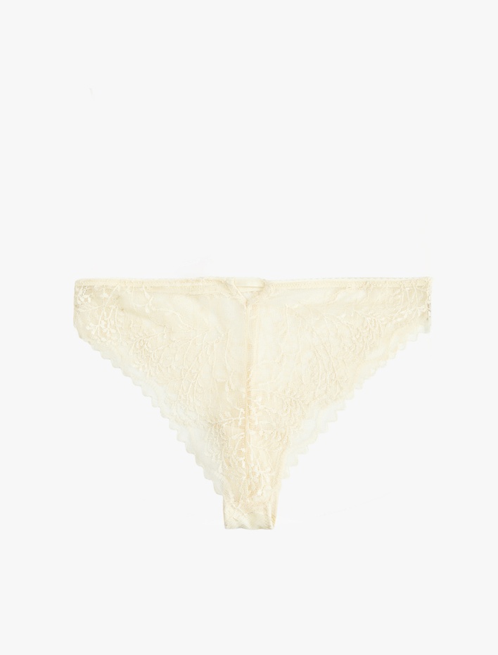 Rahat Kalıp Dantel Detaylı Brazilian Külot