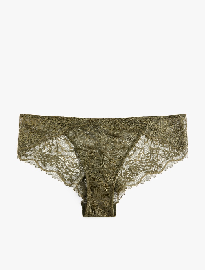  Dantel Detaylı Rahat Kalıp Brief Külot