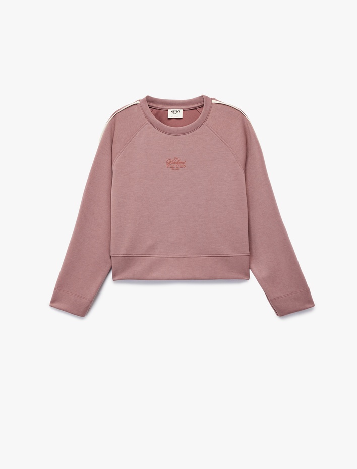 Kız Çocuk Modal Karışımlı Uzun Kollu Bisiklet Yaka Sweatshirt