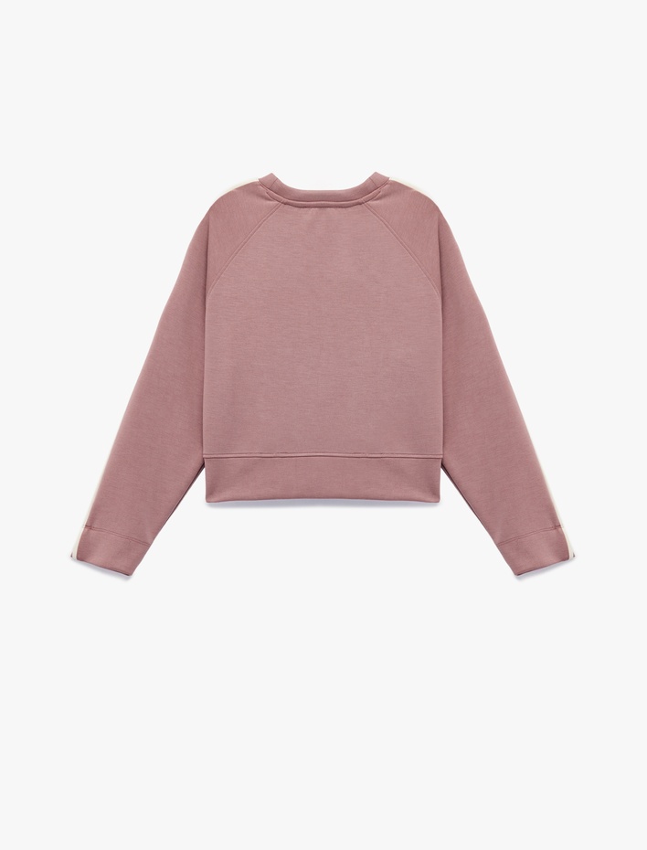 Kız Çocuk Modal Karışımlı Uzun Kollu Bisiklet Yaka Sweatshirt