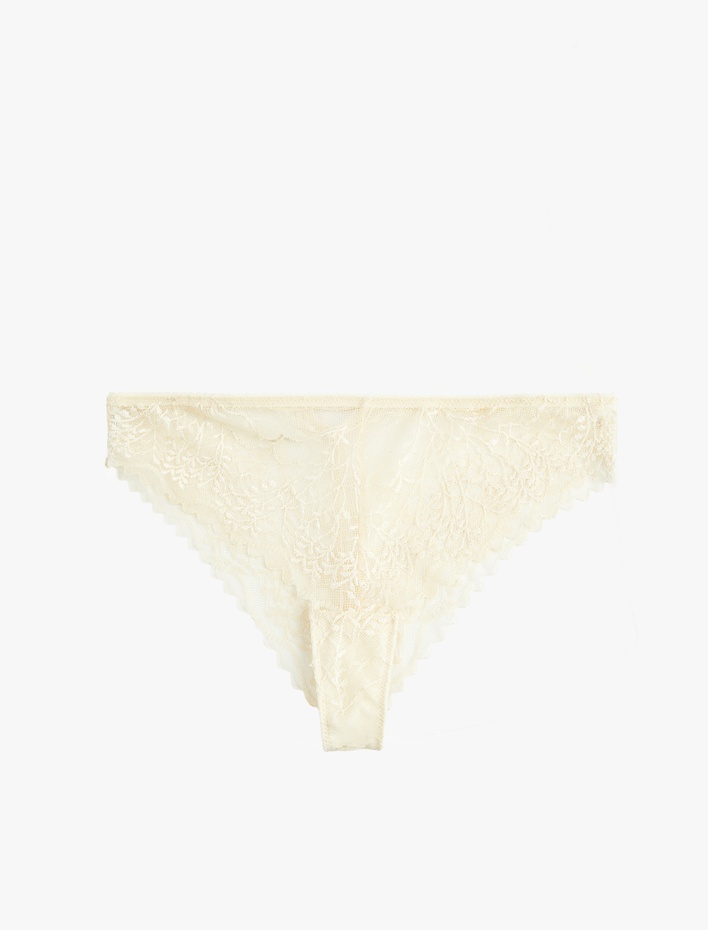  Rahat Kalıp Dantel Detaylı Brazilian Külot