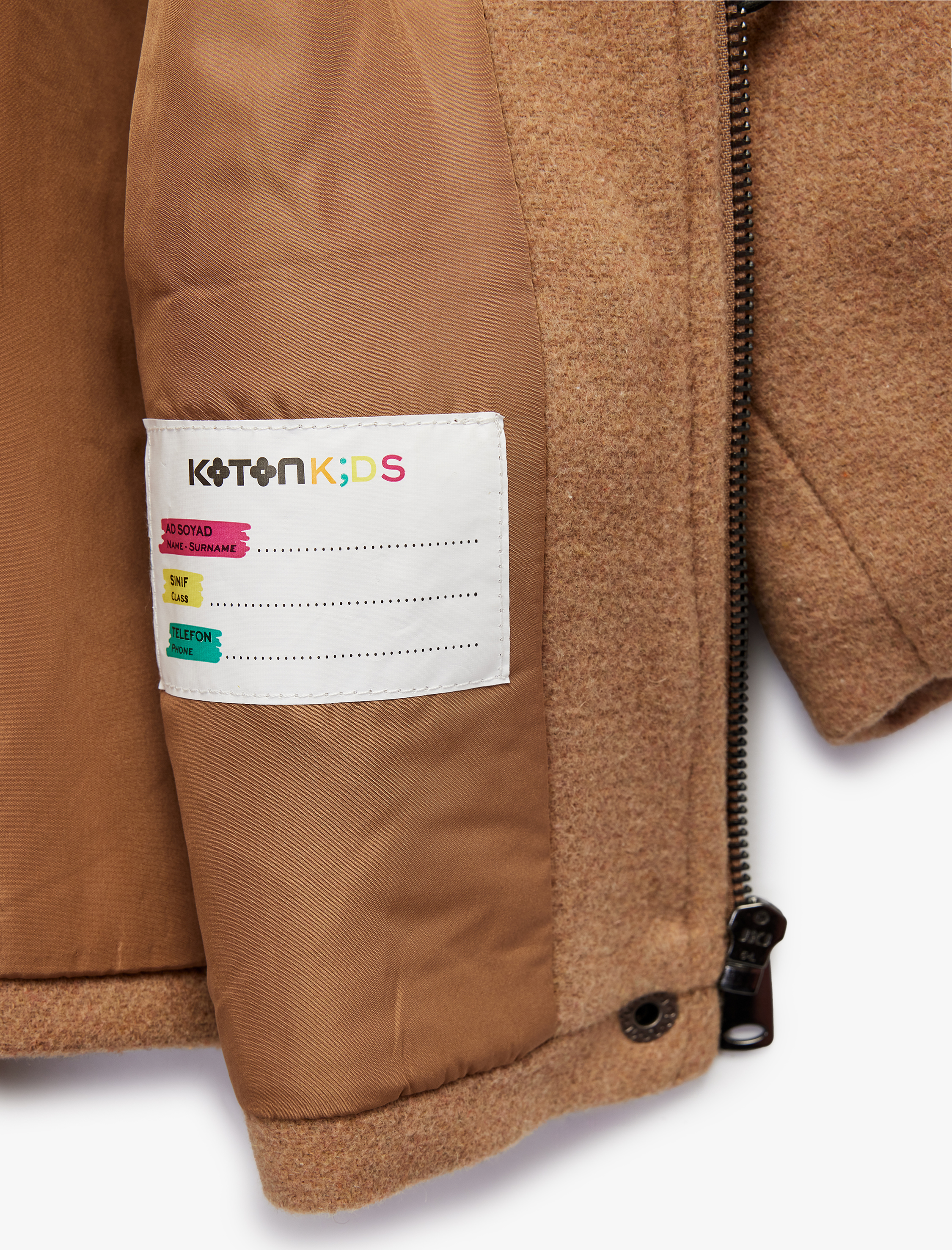  Kız Bebek Uzun Kollu Yün Karışımlı Kapaklı Cepli Kapşonlu Kaban