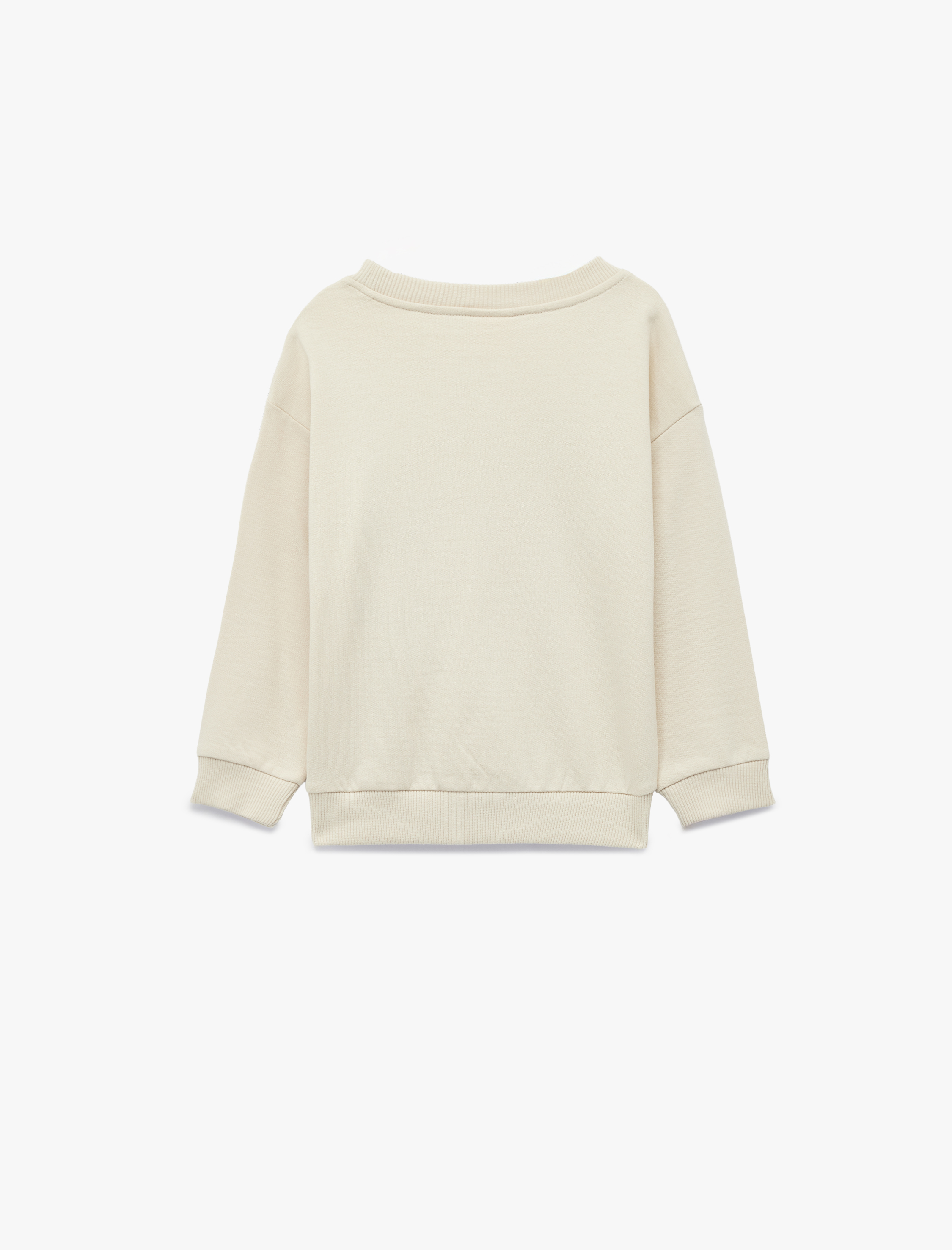 Erkek Bebek Pamuklu Uzun Kollu Bisiklet Yaka Kaplan Baskılı Sweatshirt