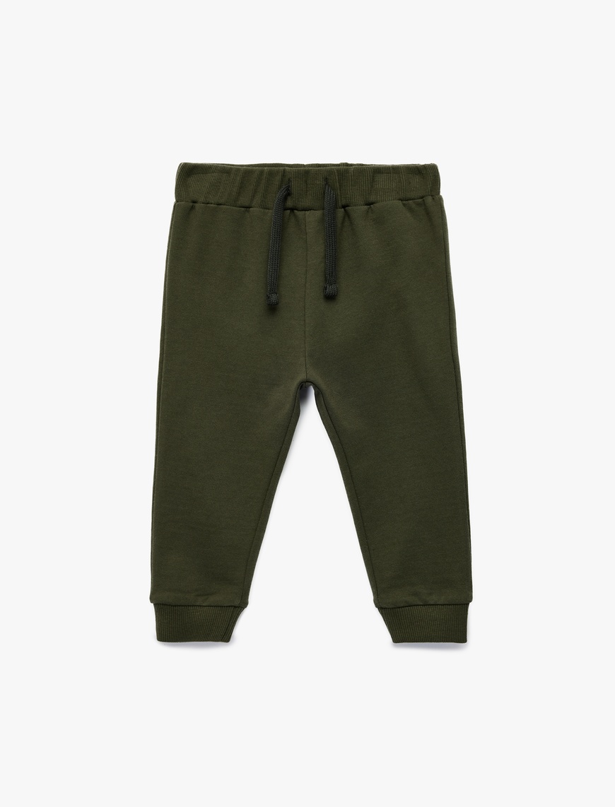  Erkek Bebek Pamuklu Beli Bağcıklı Basic Jogger Eşofman Altı