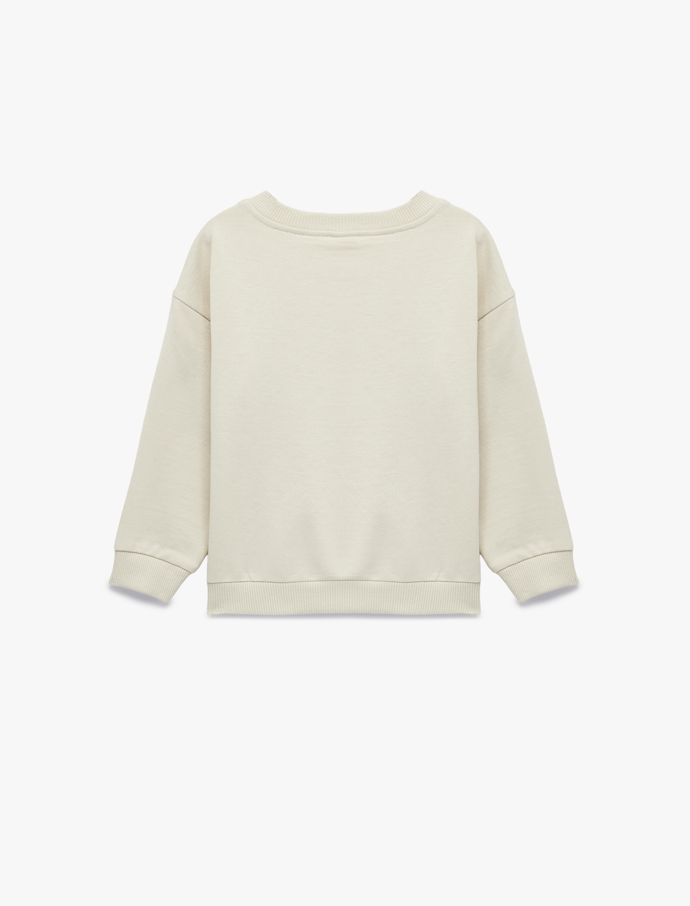  Erkek Bebek Uzun Kollu Bisiklet Yaka Dinozor Baskılı Pamuklu Sweatshirt