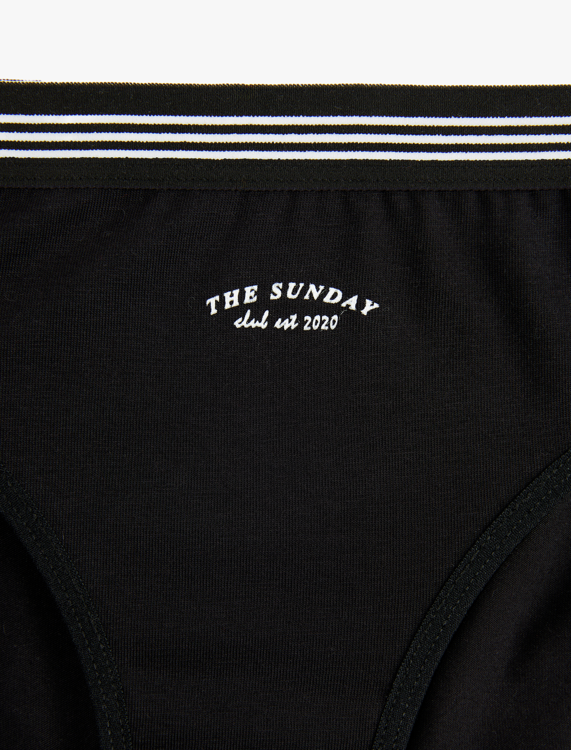   Pamuklu Çizgili Bel Detaylı Yüksek Bel Rahat Kalıp Baskılı Brief Külot