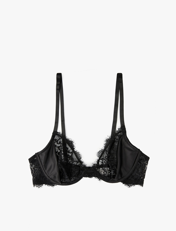  Rahat Kalıp Balenli Dolgusuz Dantelli Sütyen