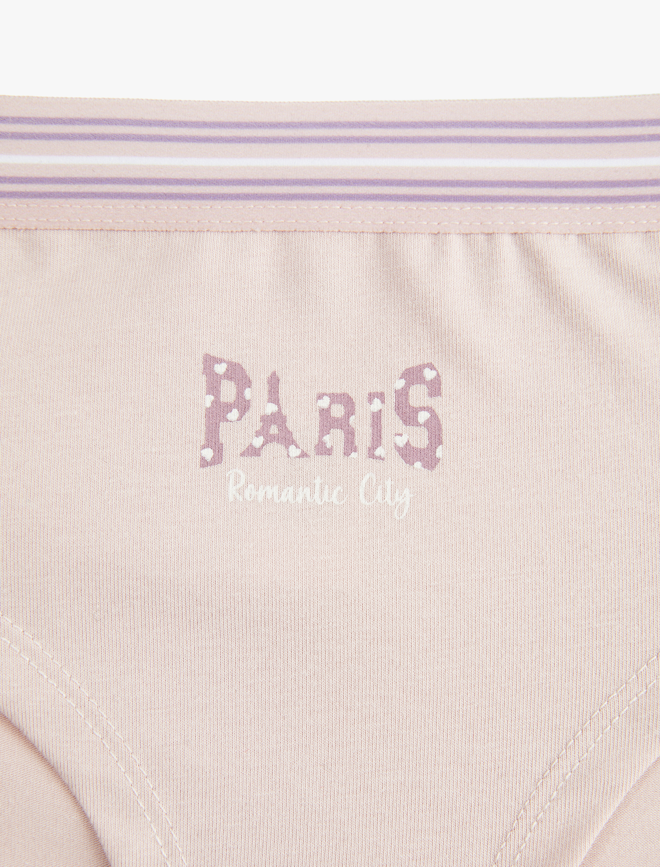   Yüksek Bel Rahat Kalıp Baskılı Pamuklu Hipster Külot