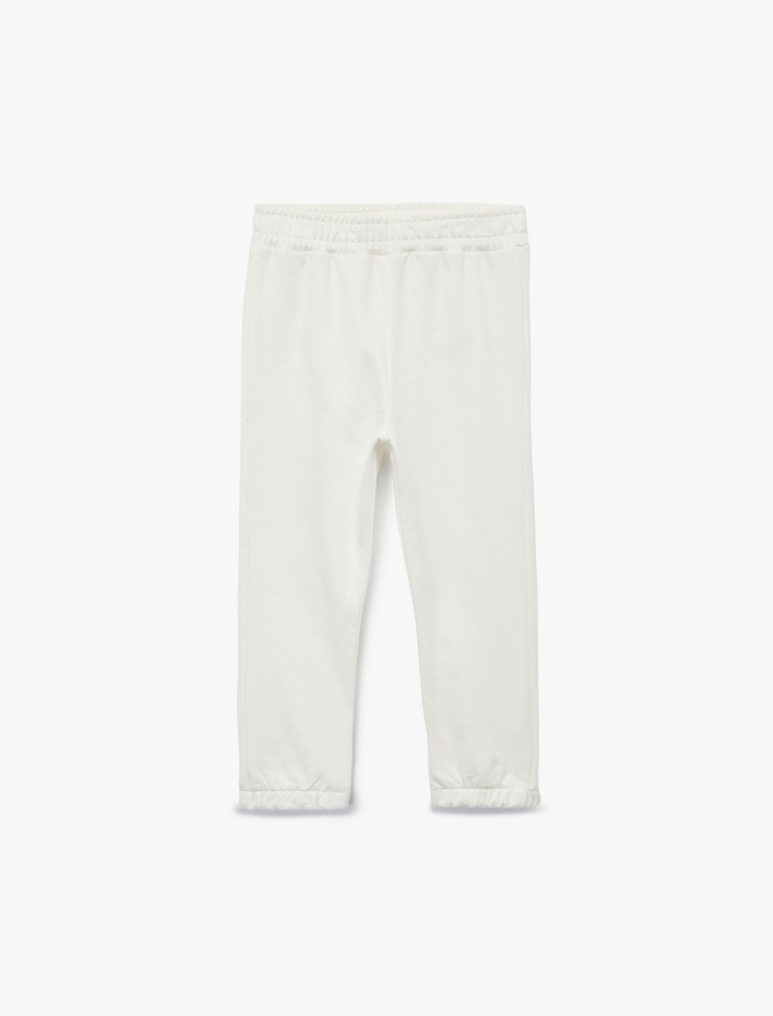 Kız Bebek Pamuklu Beli Lastikli Basic Şardonlu Jogger Eşofman Altı