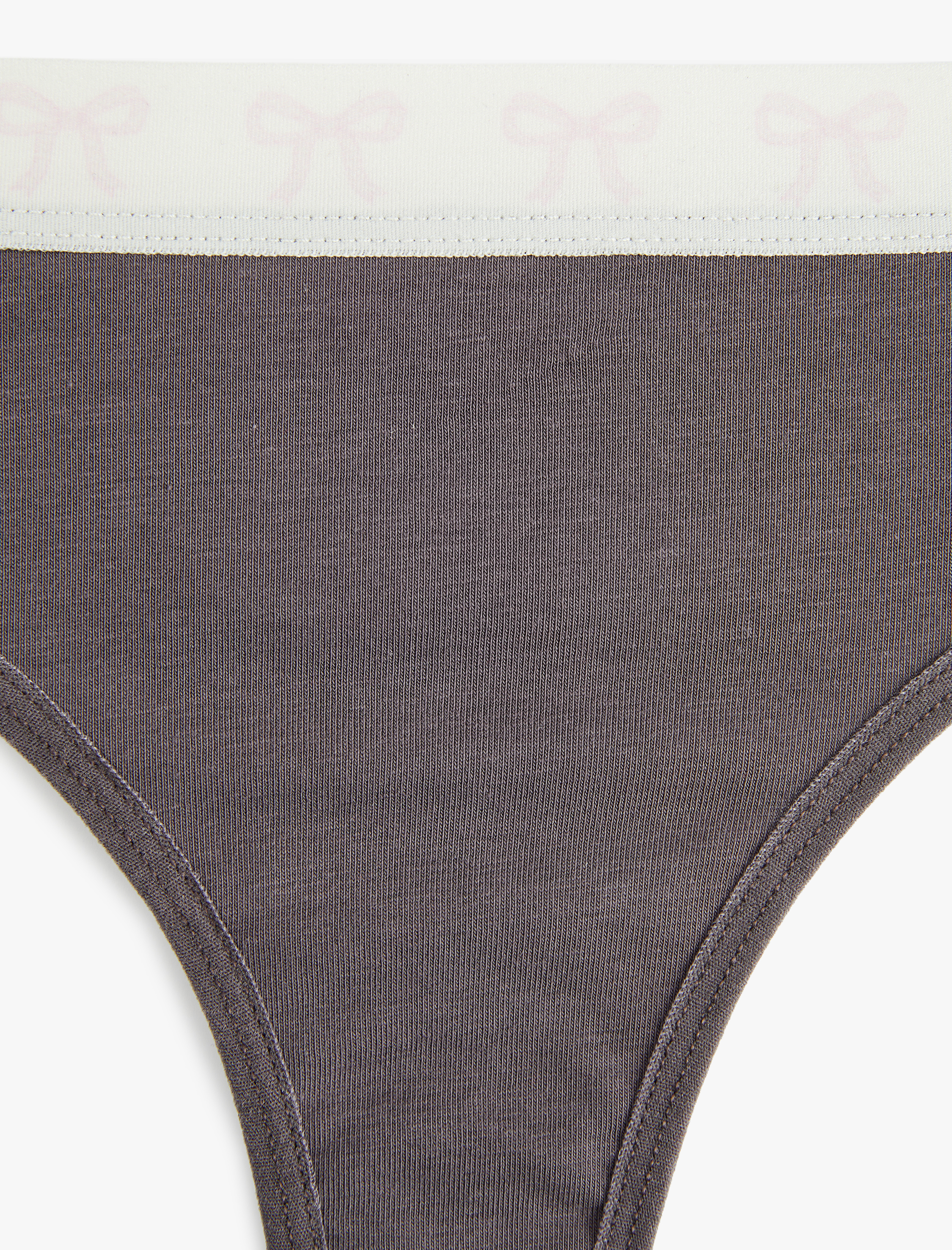   Pamuklu Renk Kontrastlı Lastik Detaylı Rahat Kalıp String Külot