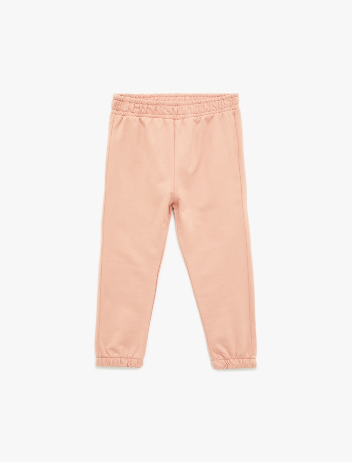 Kız Bebek Pamuklu Beli Lastikli Basic Jogger Eşofman Altı