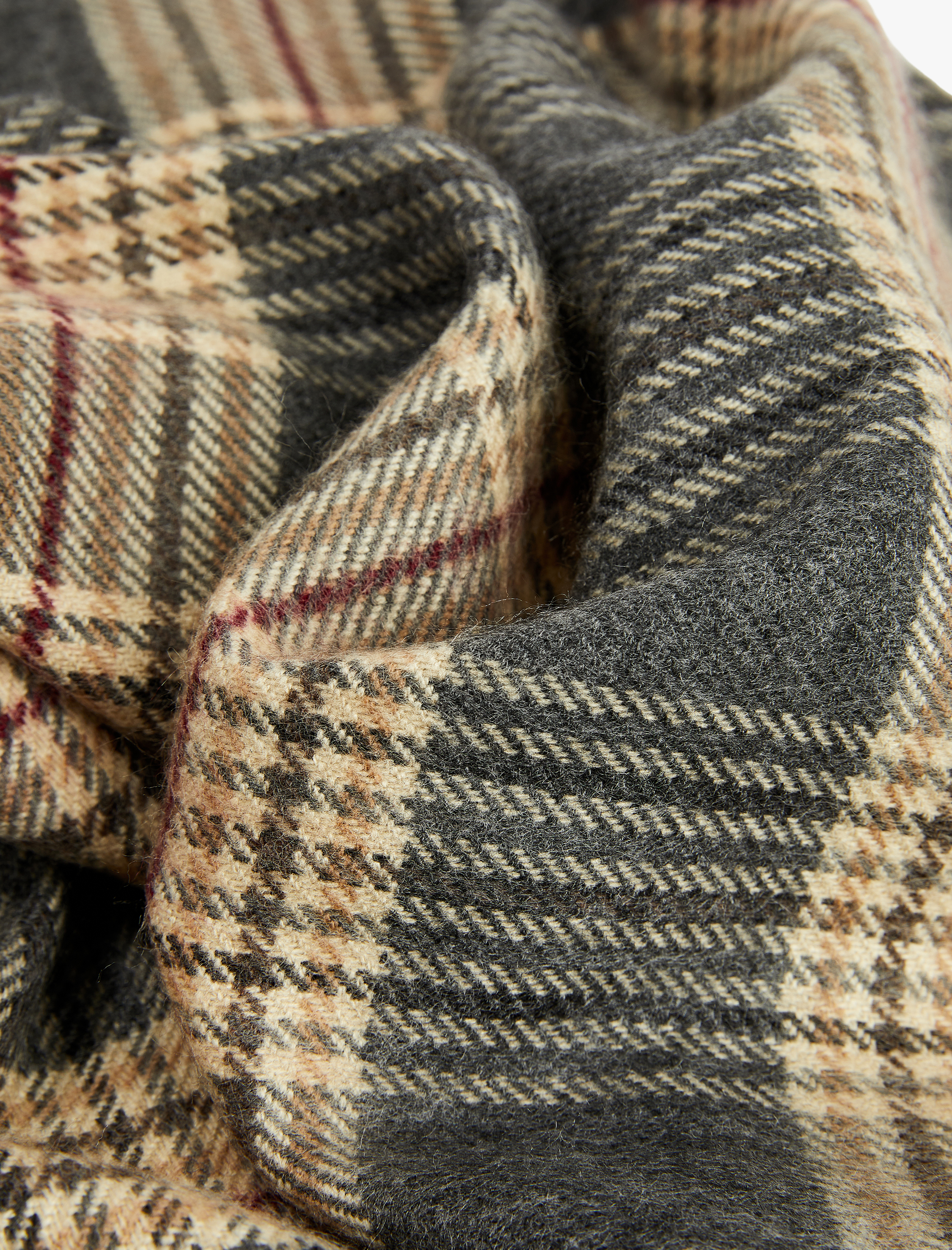  Kadın Püsküllü Ekoseli Uzun Atkı