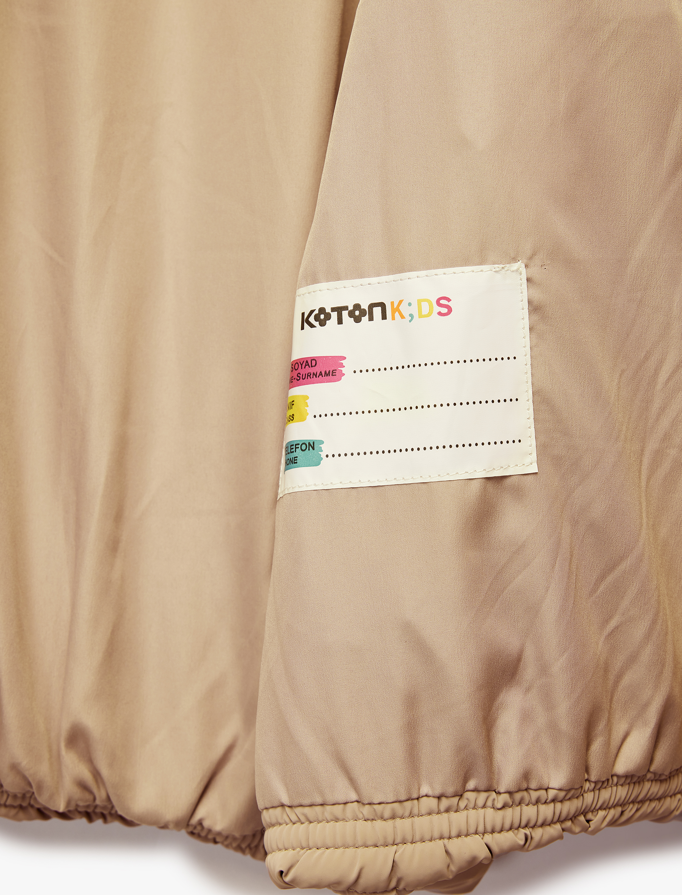  Kız Çocuk Dik Yaka Fermuarlı Uzun Kollu Cepli Kapitone Mont