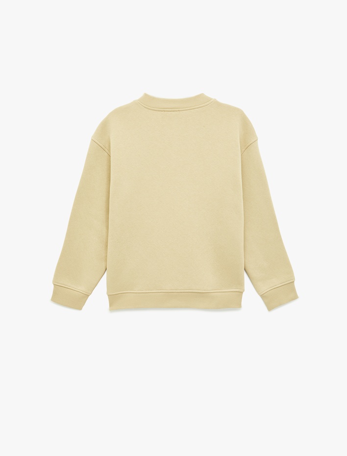 Erkek Çocuk Uzun Kollu Düğme Detaylı Yuvarlak Yaka Oversize Sweatshirt