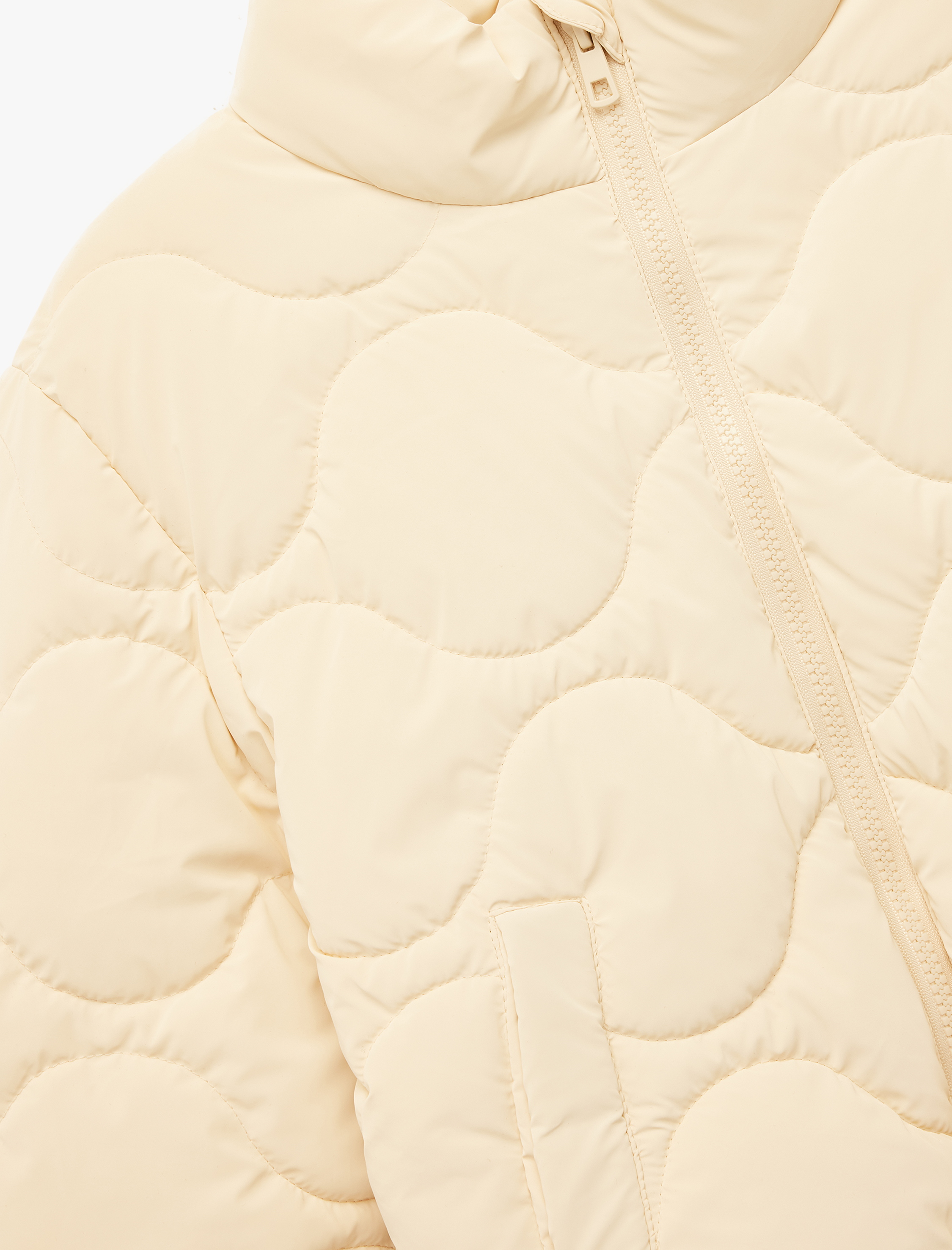  Kız Çocuk Dik Yaka Fermuarlı Uzun Kollu Cepli Kapitone Ceket