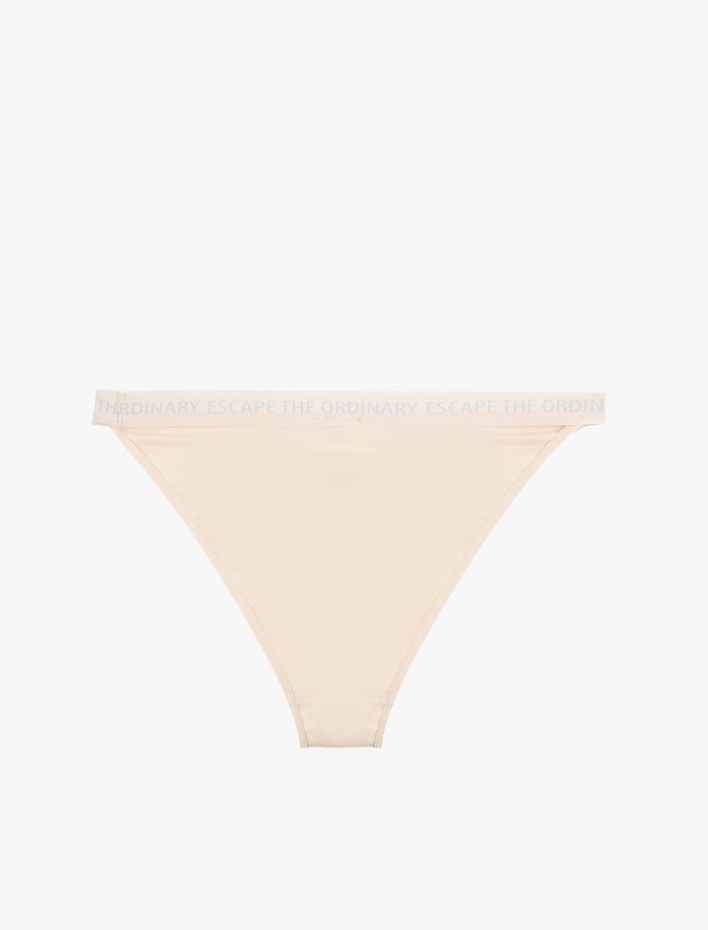  Rahat Kalıp Pamuklu Baskılı Bel Detaylı Brazilian Külot