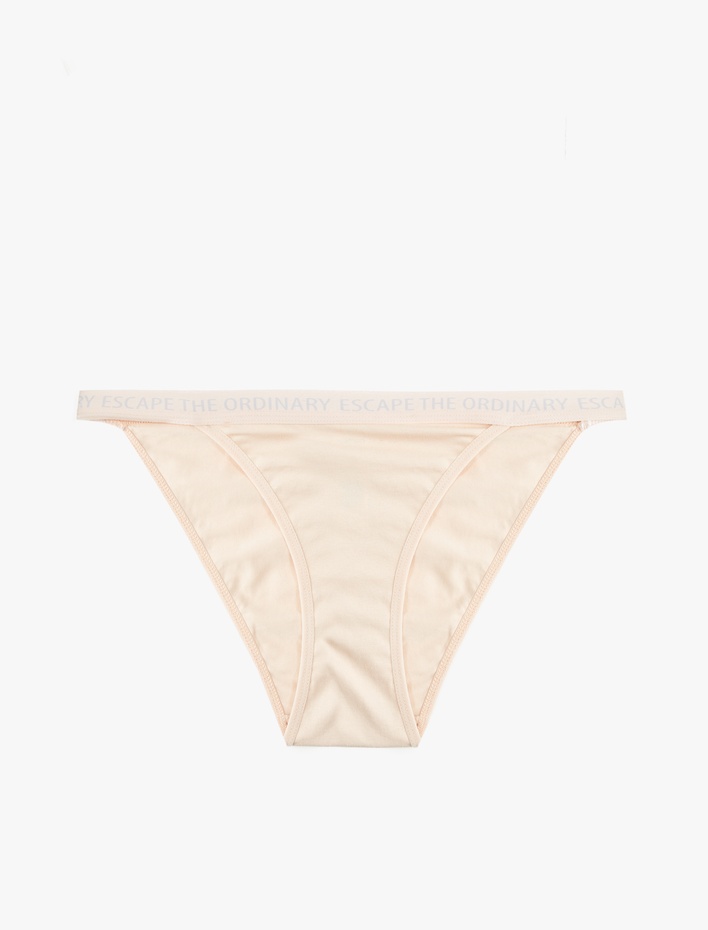  Rahat Kalıp Pamuklu Baskılı Bel Detaylı Brazilian Külot