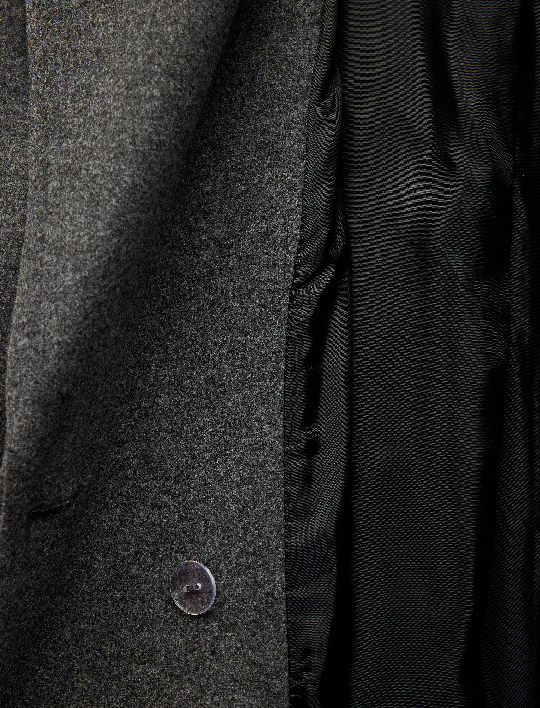   Uzun Kollu Cepli Düğmeli Kruvaze Kemerli Uzun Kaşe Kaban