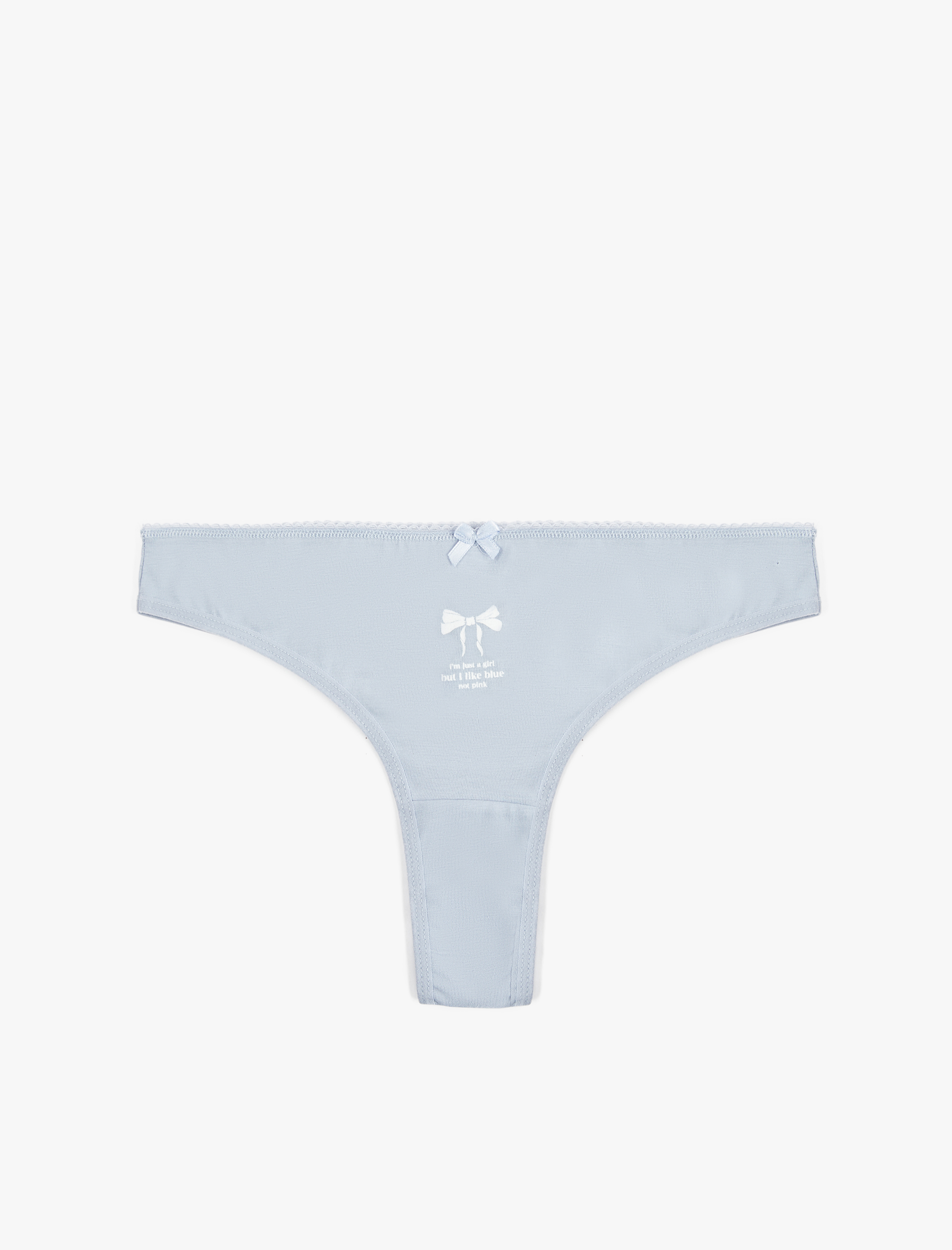   Pamuklu Rahat Kalıp Baskılı Kurdele Detaylı 3'lü Brazilian Külot Seti