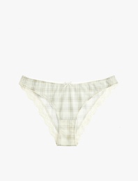 Dantel Detaylı Ekose Desenli Brazilian Külot