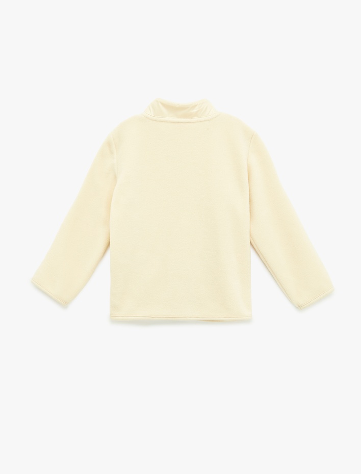 Erkek Bebek Uzun Kollu Cepli Dik Yaka Fermuarlı Polar Sweatshirt