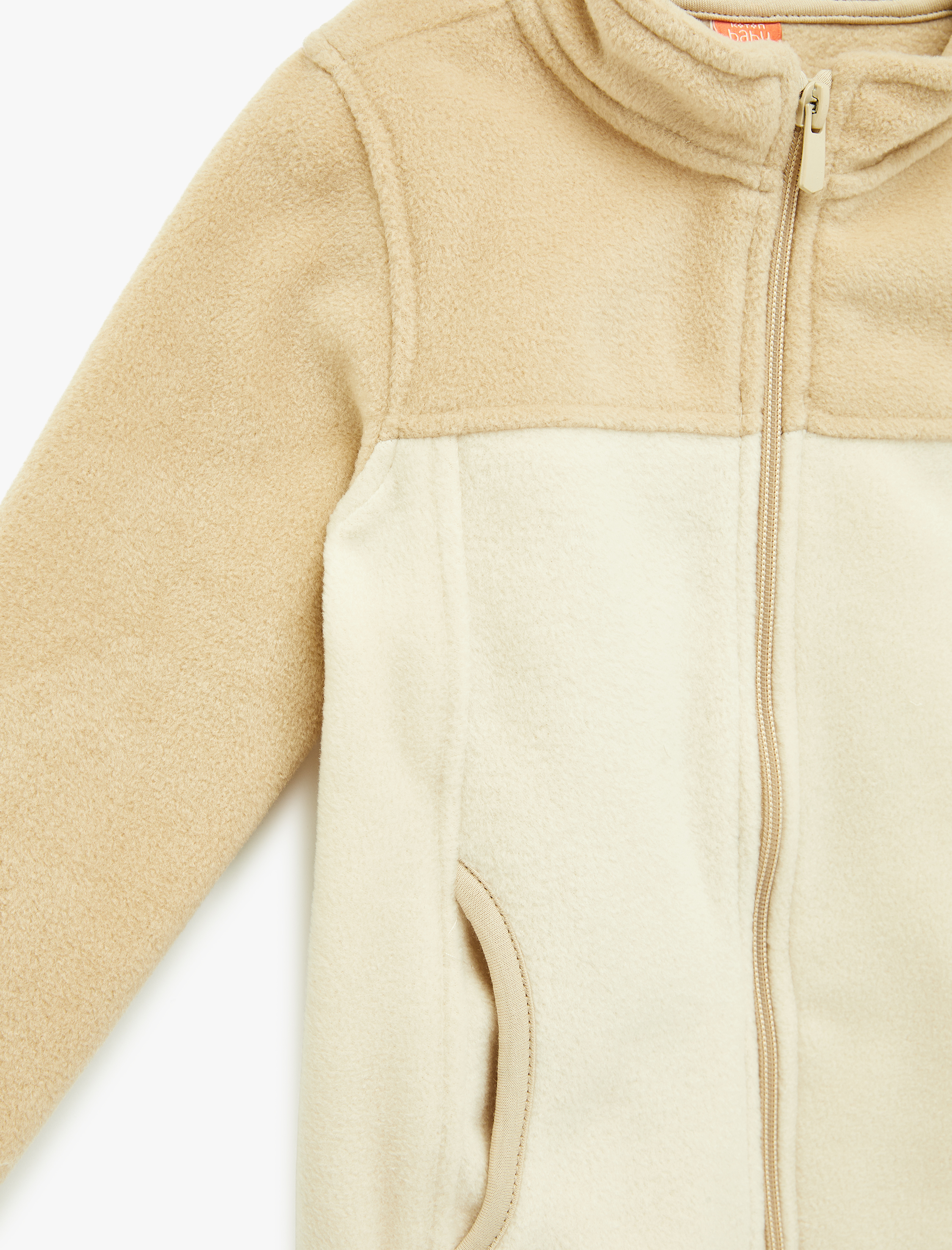  Erkek Bebek Uzun Kollu Dik Yaka Fermuarlı Polar Sweatshirt