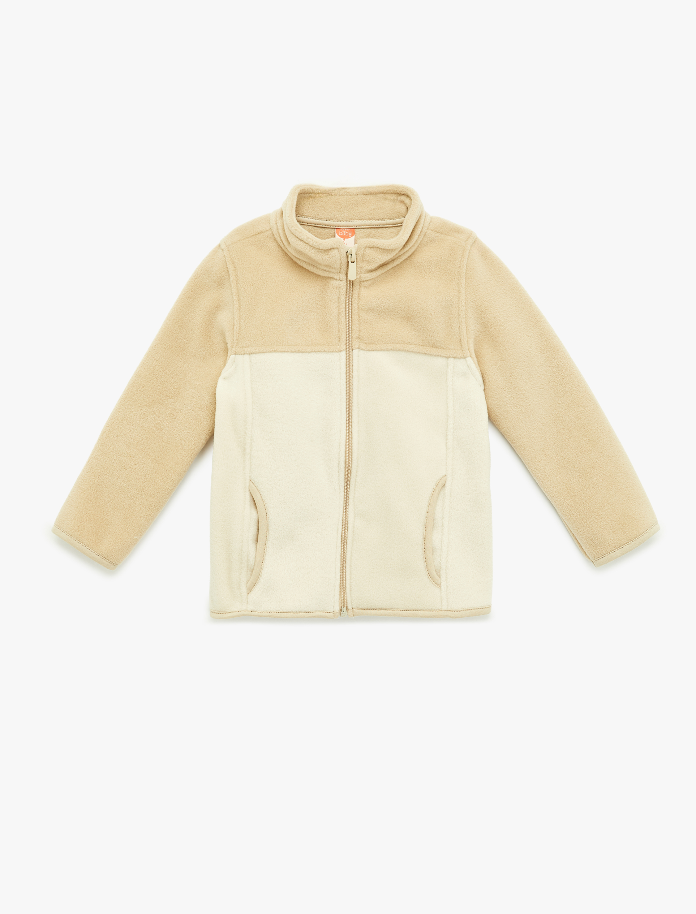  Erkek Bebek Uzun Kollu Dik Yaka Fermuarlı Polar Sweatshirt