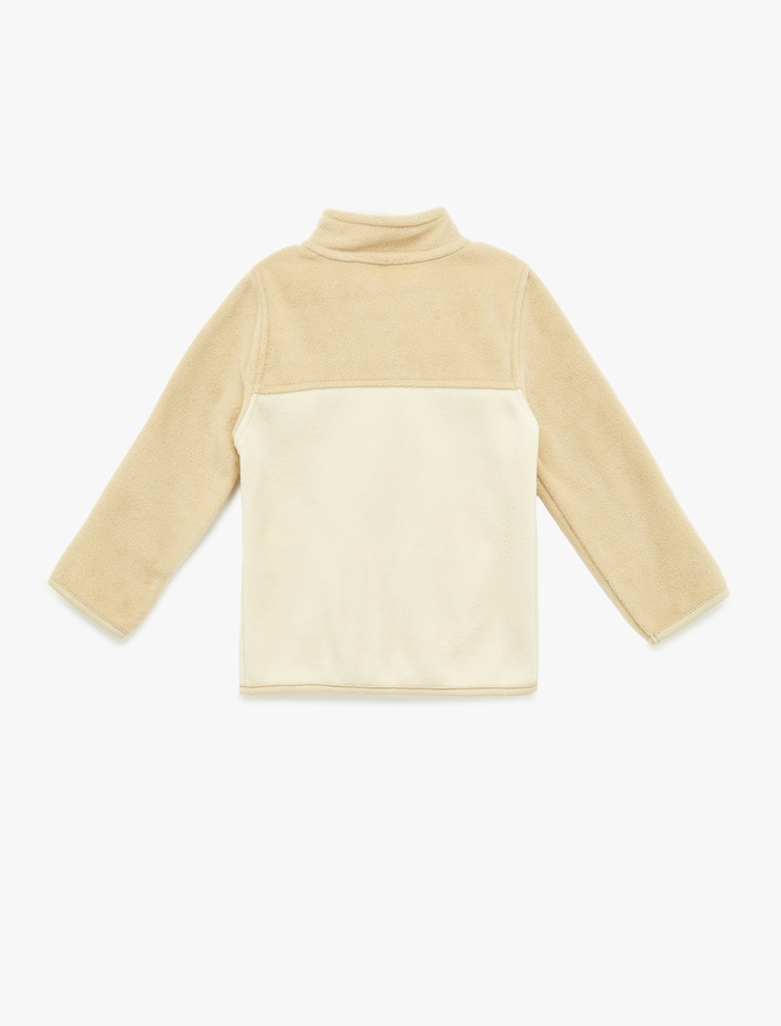 Erkek Bebek Uzun Kollu Dik Yaka Fermuarlı Polar Sweatshirt