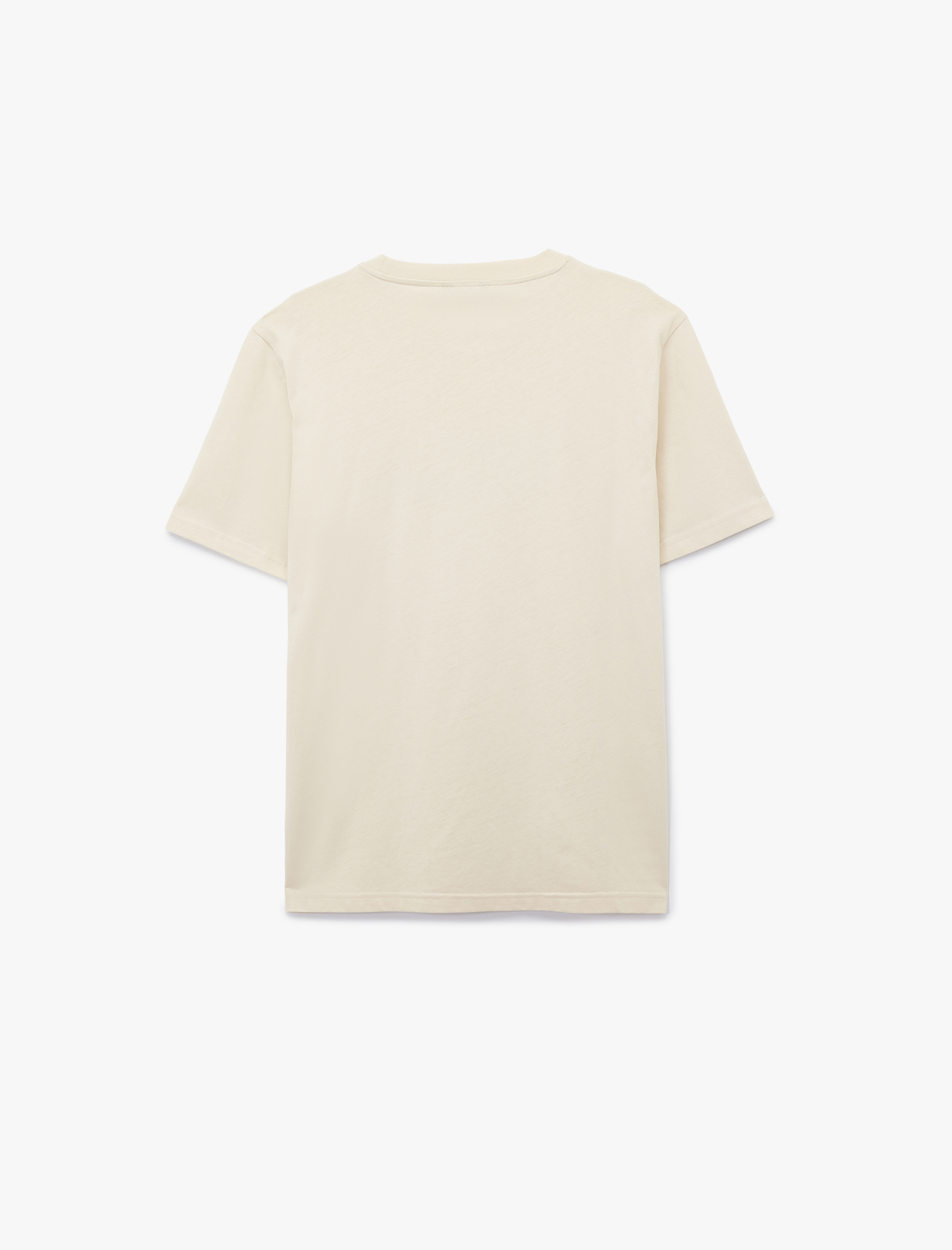   Regular Fit Kısa Kollu Pamuklu Bisiklet Yaka Baskılı Tişört