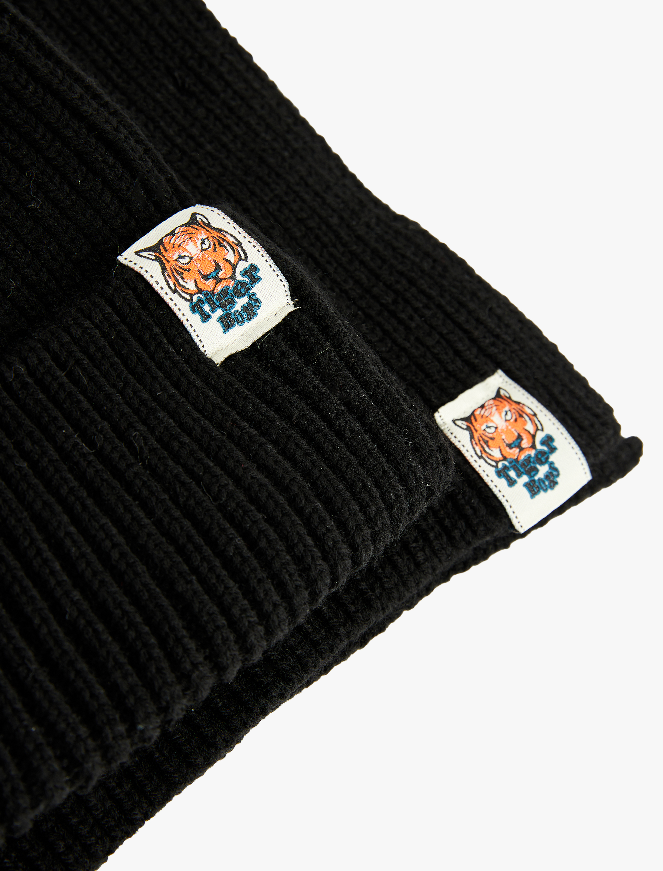  Erkek Çocuk Kaplan Detaylı Triko 2'li Atkı ve Bere Seti