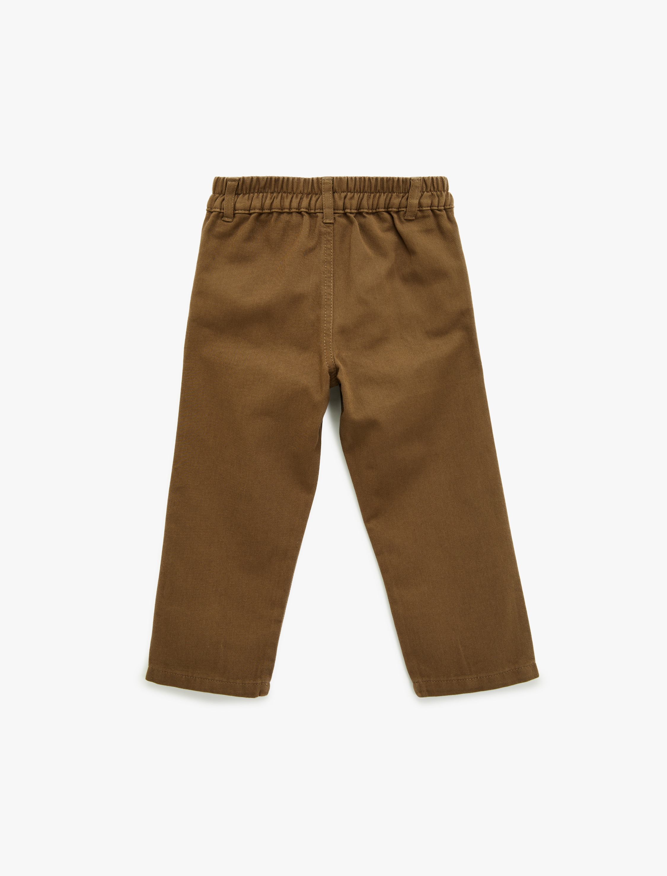  Erkek Bebek Beli Lastikli Düğmeli Pamuklu Havuç Kesim Pantolon