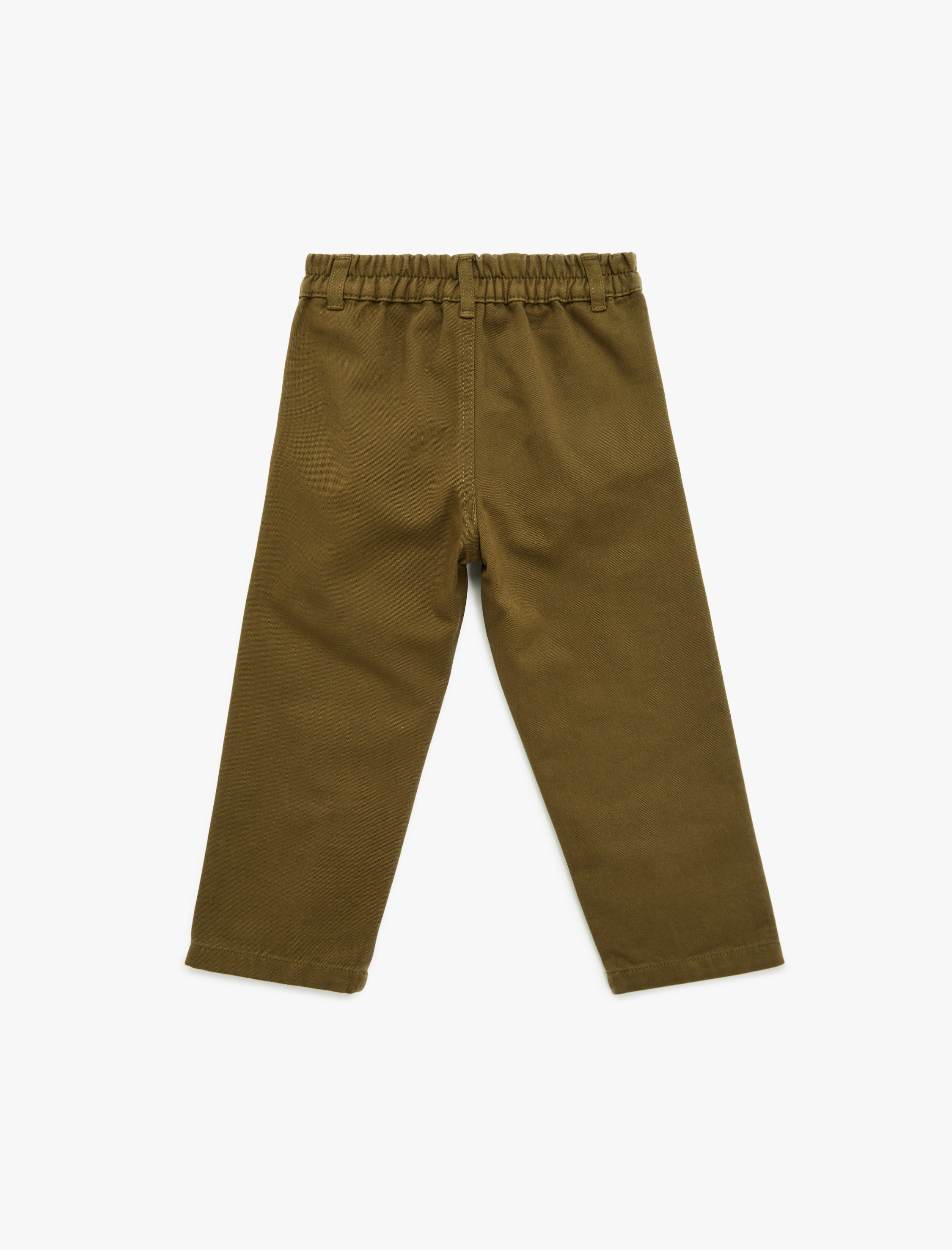  Erkek Bebek Beli Lastikli Düğmeli Pamuklu Havuç Kesim Pantolon