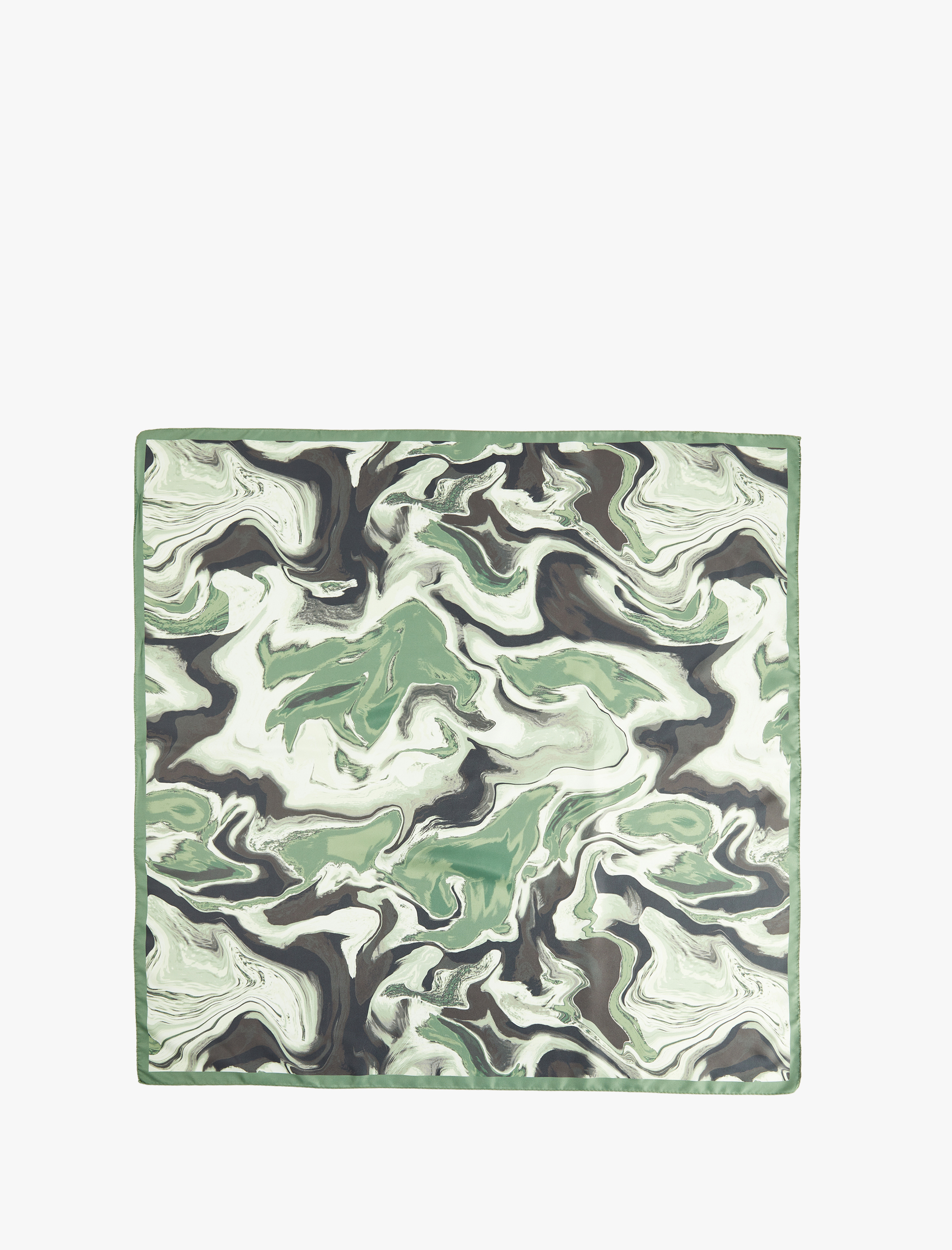  Kadın Soyut Desenli Saten Kare Şal