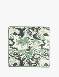 Soyut Desenli Saten Kare Şal