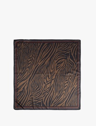 Zebra Desenli Saten Kare Şal