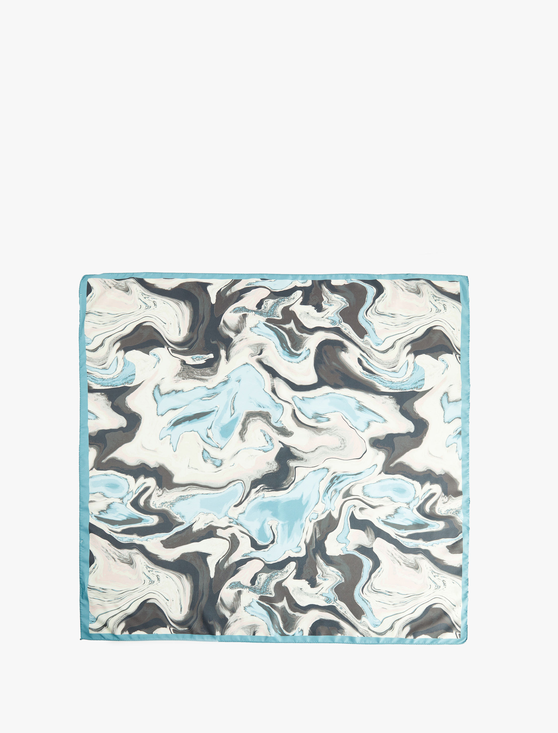  Kadın Soyut Desenli Saten Kare Şal