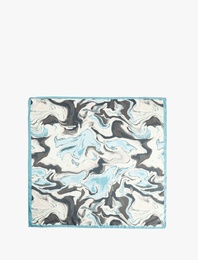 Soyut Desenli Saten Kare Şal