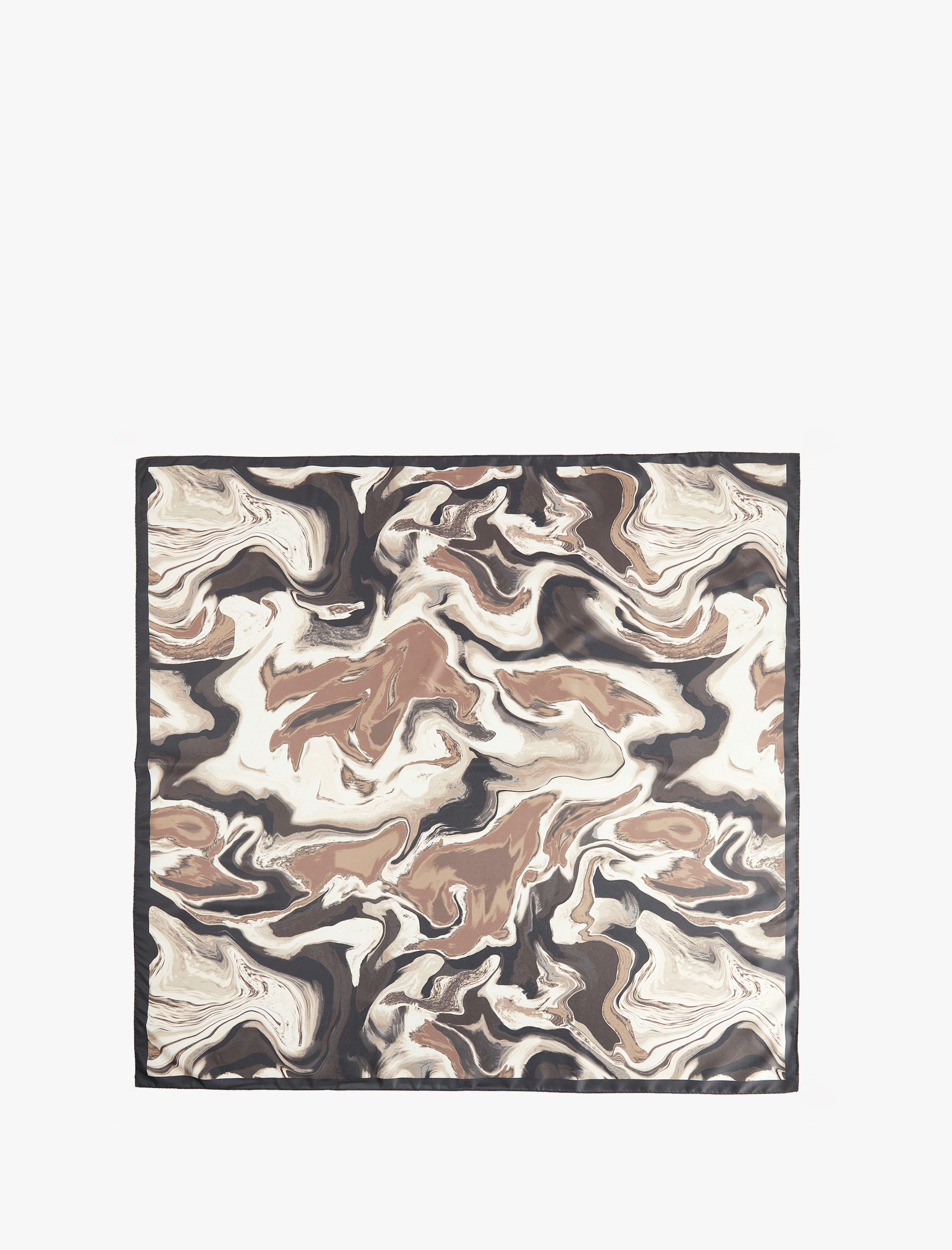  Kadın Soyut Desenli Saten Kare Şal