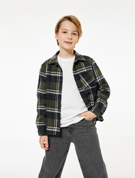 Uzun Kollu Cep Detaylı Oduncu Gömlek