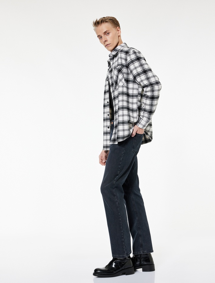  Normal Bel Pamuklu Straight Fit Jean Pantolon - Mark Jean