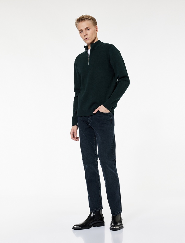  Cepli Straight Fit Düz Paça Jean Pantolon - Straight Fit Mark Jeans