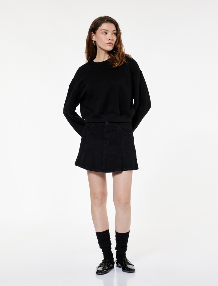  Regular Fit Üç İplik Uzun Kollu Bisiklet Yaka Basic Sweatshirt