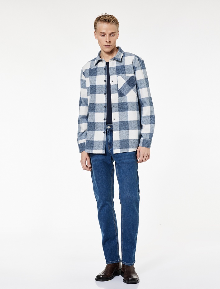  Cepli Straight Fit Düz Paça Jean Pantolon - Mark Straight Jeans