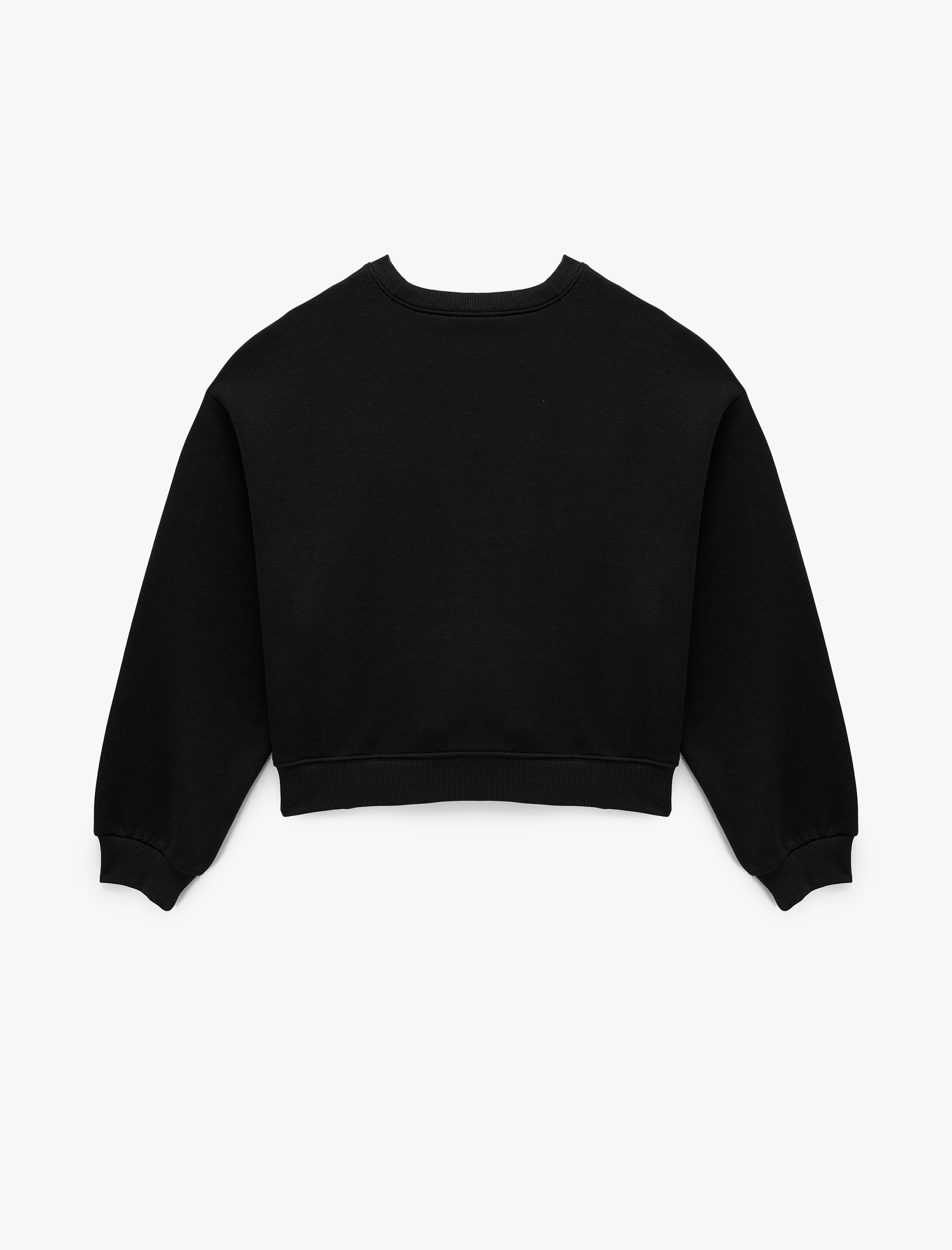   Regular Fit Üç İplik Uzun Kollu Bisiklet Yaka Basic Sweatshirt