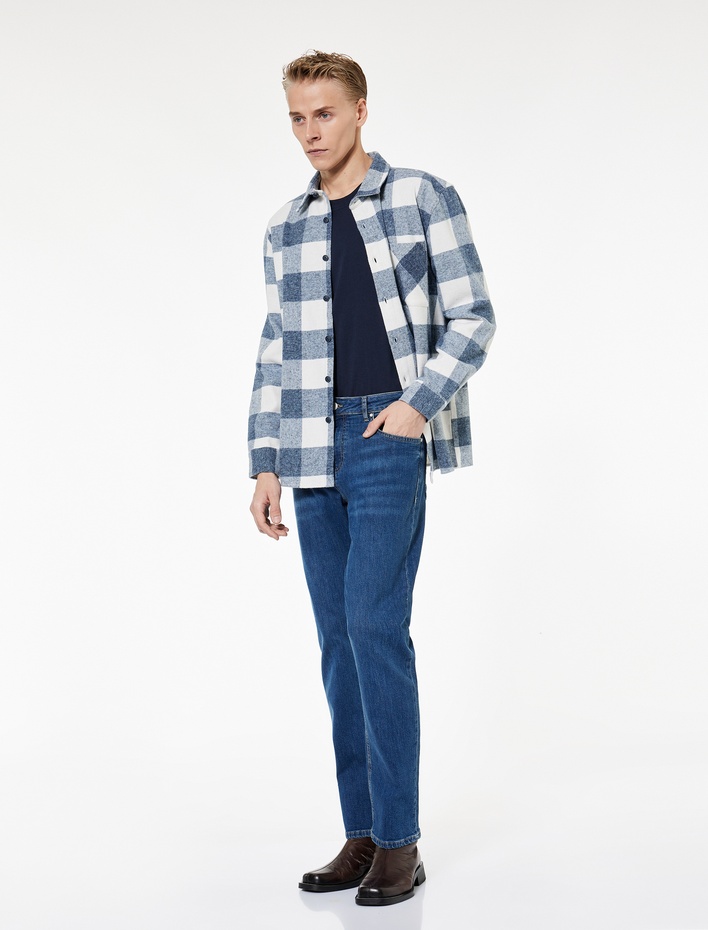  Cepli Straight Fit Düz Paça Jean Pantolon - Mark Straight Jeans